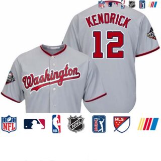 Nationals #12 Howie Kendrick Grey Cool Base 2019 World Series Bound Stitched Baseball Jersey