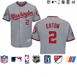 Nationals #2 Adam Eaton Grey Flexbase Authentic Collection 2019 World Series Bound Stitched Baseball Jersey