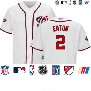Nationals #2 Adam Eaton White Cool Base 2019 World Series Bound Stitched Youth Baseball Jersey