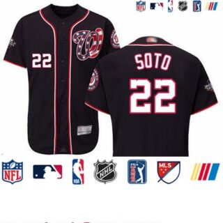 Nationals #22 Juan Soto Navy Blue Flexbase Authentic Collection 2019 World Series Bound Stitched Baseball Jersey