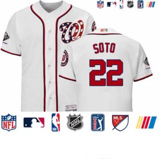 Nationals #22 Juan Soto White Flexbase Authentic Collection 2019 World Series Champions Stitched Baseball Jersey