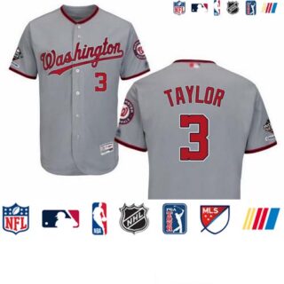 Nationals #3 Michael Taylor Grey Flexbase Authentic Collection 2019 World Series Champions Stitched Baseball Jersey