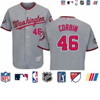 Nationals #46 Patrick Corbin Grey Flexbase Authentic Collection 2019 World Series Champions Stitched Baseball Jersey