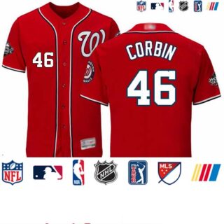 Nationals #46 Patrick Corbin Red Flexbase Authentic Collection 2019 World Series Bound Stitched Baseball Jersey