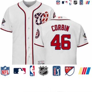 Nationals #46 Patrick Corbin White Flexbase Authentic Collection 2019 World Series Champions Stitched Baseball Jersey