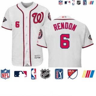 Nationals #6 Anthony Rendon White Flexbase Authentic Collection 2019 World Series Bound Stitched Baseball Jersey