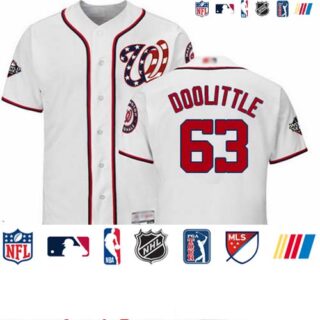 Nationals #63 Sean Doolittle White Flexbase Authentic Collection 2019 World Series Bound Stitched Baseball Jersey