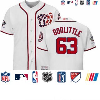 Nationals #63 Sean Doolittle White Flexbase Authentic Collection 2019 World Series Champions Stitched Baseball Jersey