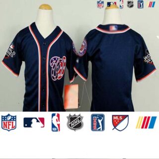 Nationals Blank Blue Cool Base 2019 World Series Champions Stitched Youth Baseball Jersey