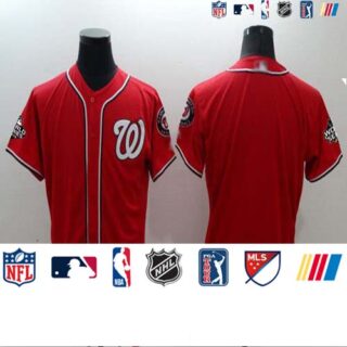 Nationals Blank Red Flexbase Authentic Collection 2019 World Series Bound Stitched Baseball Jersey