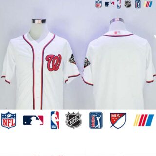Nationals Blank White New Cool Base 2019 World Series Bound Stitched Baseball Jersey