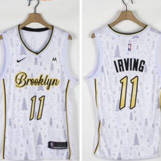Nets 11 Kyrie Irving White Nike Christmas Edition Swingman Jersey