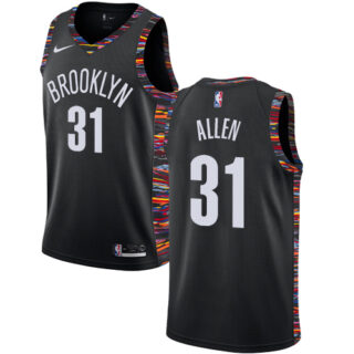 Nets #31 Jarrett Allen Black Basketball Swingman City Edition 2018 19 Jersey