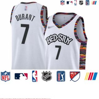 Nets #7 Kevin Durant White Basketball Swingman City Edition 2019 20 Jersey