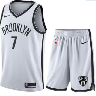 Nets 7 Kevin Durant White Nike Swingman Jersey(With Shorts)