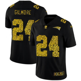 New England Patriots #24 Stephon Gilmore Men's Nike Leopard Print Fashion Vapor Limited NFL Jersey Black