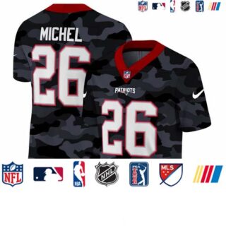 New England Patriots #26 Sony Michel Men's Nike 2020 Black CAMO Vapor Untouchable Limited Stitched NFL Jersey