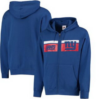 New York Giants Majestic Touchback Full Zip Hoodie Royal