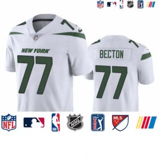 New York Jets #77 Mekhi Becton Men's Nike White 2020 NFL Draft Vapor Limited Jersey