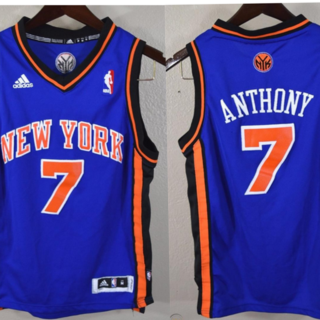 New York Knicks #7 Carmelo Anthony Revolution 30 Swingman Blue Jersey