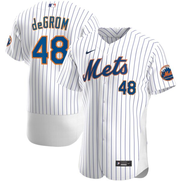 New York Mets #48 Jacob deGrom Men's Nike White Home 2020 Authentic Player MLB Jersey