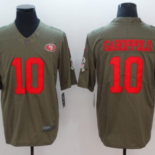 Nike 49ers 10 Jimmy Garoppolo Olive Salute To Service Limited Jersey