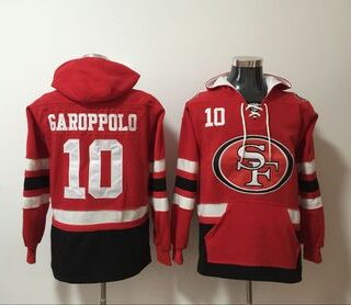 Nike 49ers 10 Jimmy Garoppolo Red All Stitched Hooded Sweatshirt