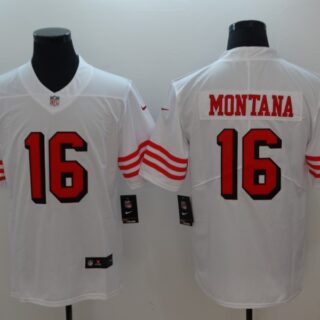 Nike 49ers 16 Joe Montana White Color Rush Vapor Untouchable Limited Jersey