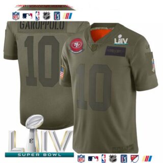 Nike 49ers #10 Jimmy Garoppolo Camo Super Bowl LIV 2020 Men's Stitched NFL Limited 2019 Salute To Service Jersey