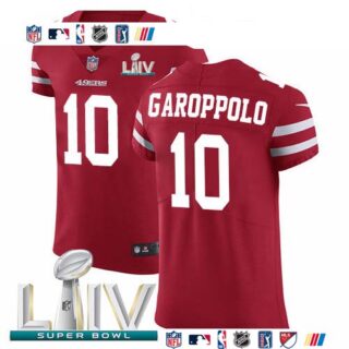 Nike 49ers #10 Jimmy Garoppolo Red Super Bowl LIV 2020 Team Color Men's Stitched NFL Vapor Untouchable Elite Jersey