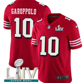 Nike 49ers #10 Jimmy Garoppolo Red Super Bowl LIV 2020 Team Color Men's Stitched NFL Vapor Untouchable Limited II Jersey