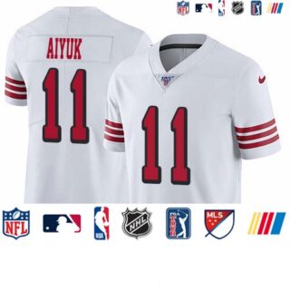 Nike 49ers #11 Brandon Aiyuk White Men's Stitched NFL Limited Rush 100th Season Jersey