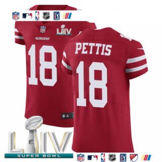Nike 49ers #18 Dante Pettis Red Super Bowl LIV 2020 Team Color Men's Stitched NFL Vapor Untouchable Elite Jersey