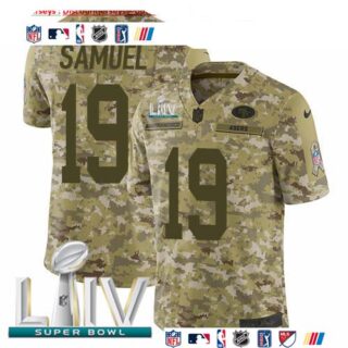Nike 49ers #19 Deebo Samuel Camo Super Bowl LIV 2020 Men's Stitched NFL Limited 2018 Salute To Service Jersey