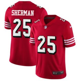 Nike 49ers #25 Richard Sherman Red Rush Stitched NFL Vapor Untouchable Limited Jersey