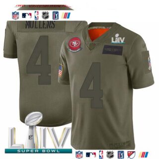Nike 49ers #4 Nick Mullens Camo Super Bowl LIV 2020 Men's Stitched NFL Limited 2019 Salute To Service Jersey
