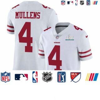 Nike 49ers #4 Nick Mullens White Super Bowl LIV 2020 Men's Stitched NFL Vapor Untouchable Limited Jersey