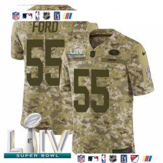 Nike 49ers #55 Dee Ford Camo Super Bowl LIV 2020 Men's Stitched NFL Limited 2018 Salute To Service Jersey