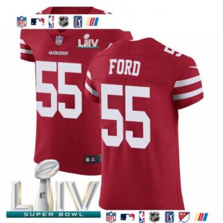 Nike 49ers #55 Dee Ford Red Super Bowl LIV 2020 Team Color Men's Stitched NFL Vapor Untouchable Elite Jersey