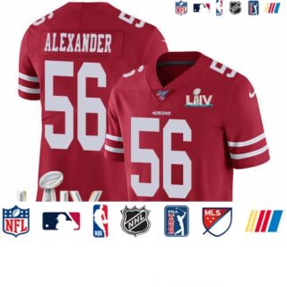 Nike 49ers #56 Kwon Alexander Red Super Bowl LIV 2020 Team Color Men's Stitched NFL 100th Season Vapor Limited Jersey