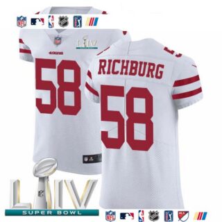 Nike 49ers #58 Weston Richburg White Super Bowl LIV 2020 Men's Stitched NFL Vapor Untouchable Elite Jersey
