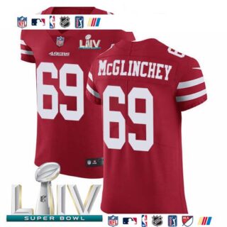 Nike 49ers #69 Mike McGlinchey Red Super Bowl LIV 2020 Team Color Men's Stitched NFL Vapor Untouchable Elite Jersey