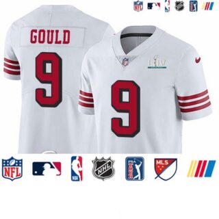 Nike 49ers #9 Robbie Gould White Super Bowl LIV 2020 Rush Men's Stitched NFL Vapor Untouchable Limited Jersey