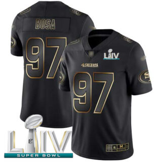 Nike 49ers #97 Nick Bosa Black Gold Super Bowl LIV 2020 Men's Stitched NFL Vapor Untouchable Limited Jersey