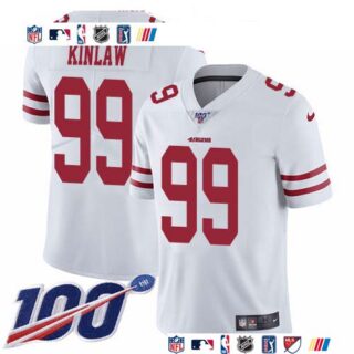 Nike 49ers #99 Javon Kinlaw White Men's Stitched NFL 100th Season Vapor Untouchable Limited Jersey