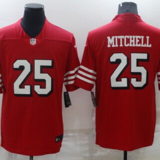 Nike 49ers 25 Elijah Mitchell Red Color Rush Vapor Limited Jersey