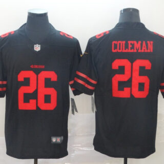 Nike 49ers 26 Tevin Coleman Black Vapor Untouchable Limited Jersey