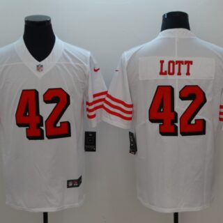 Nike 49ers 42 Ronnie Lott White Color Rush Vapor Untouchable Limited Jersey