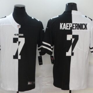 Nike 49ers 7 Colin Kaepernick Black And White Split Vapor Untouchable Limited Jersey