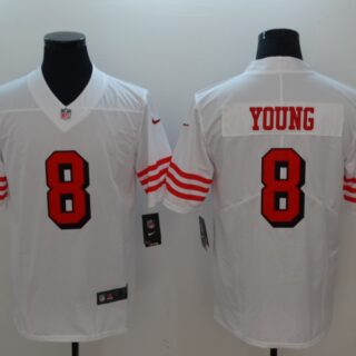 Nike 49ers 8 Steve Young White Color Rush Vapor Untouchable Limited Jersey